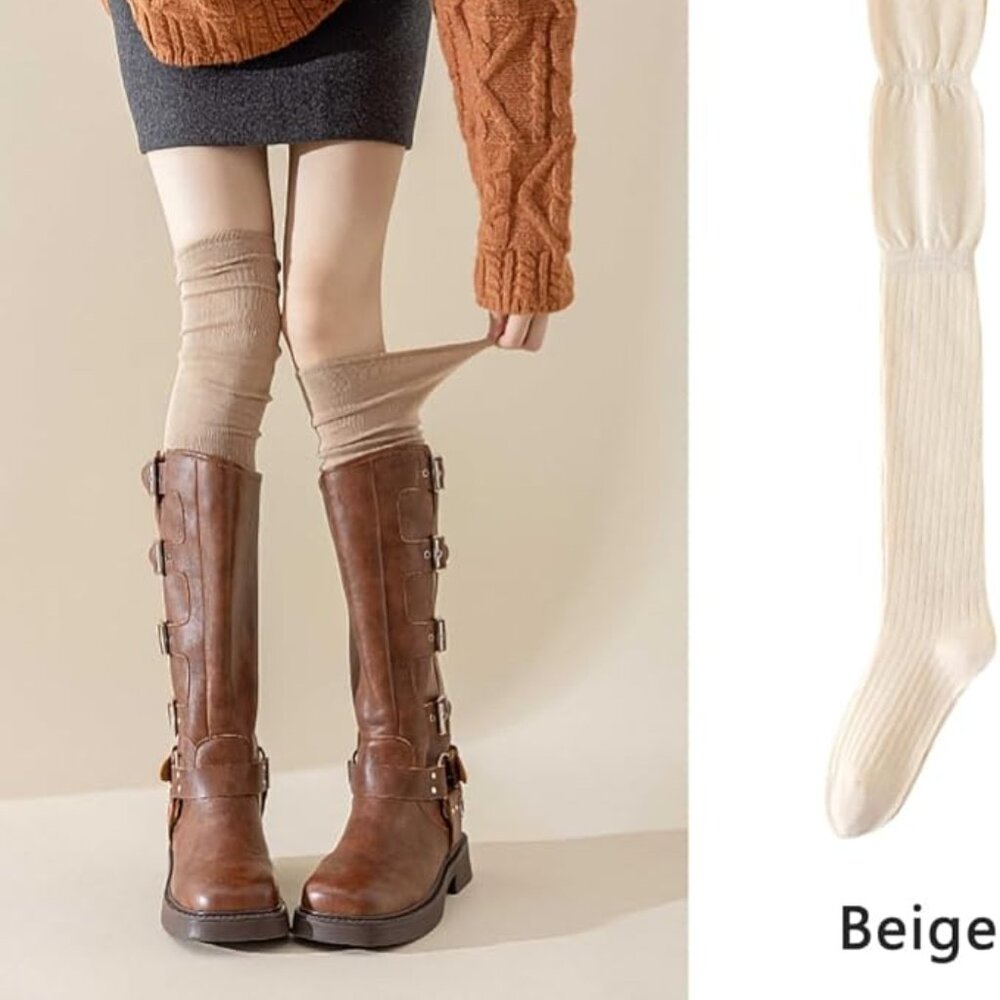 Women Knit Long Over the Knee Socks